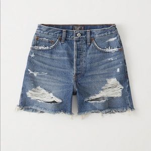 High Rise Mid-Length Jean Shorts